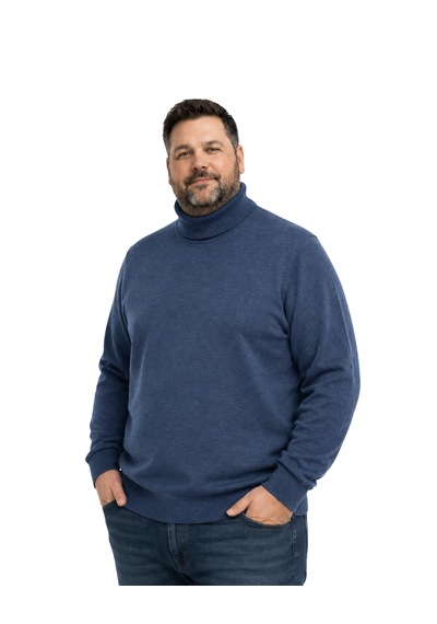 Battalmoda Erkek Büyük Beden İndigo Tam Balıkçı Triko Kazak 3xl-4xl-5xl-6xl