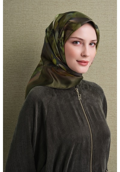 Armine Sura İpek Eşarp 2026-2027 - Sonbahar Kış-asm9611 Yeşil