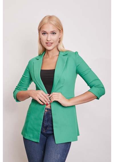 Kapri Truvakar Kol Süs Cepli Kopçalı Ofis Blazer Kumaş Ceket-benetton Yeşil B.yeşili