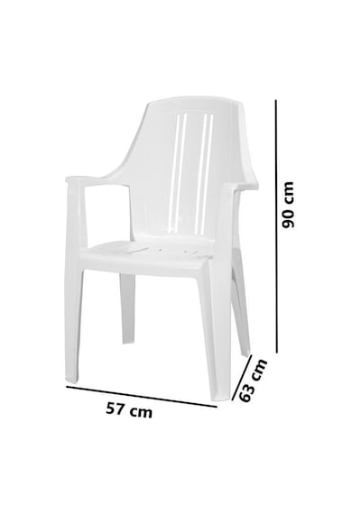 Omnipazar Mt-gf139 Orbita Plastik Bahçe Balkon Koltuk Sandalye 4'lü Set Beyaz