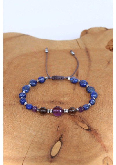 Ametist, Dumanlı Kuvars, Lapis Lazuli Ve Hematit Doğal Taşlı Kadın Bileklik Mor, Lila, Kahverengi, Gümüş, Mavi, Lacivert Ametist, Dumanlı Kuvars, Lapis Lazuli Ve Hematit Doğal Taşlı Kadın Bileklik Mor, Lila, Kahverengi, Gümüş, Mavi, Lacivert