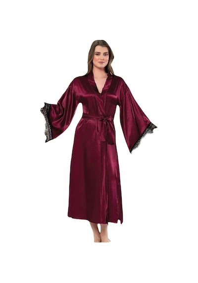 Faal Saten Dantelli Uzun Sabahlık Kimono 5901 001