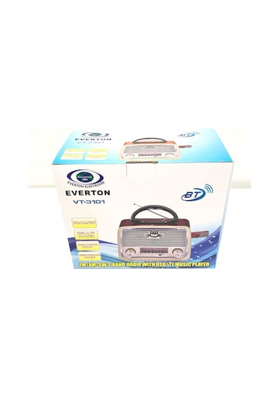 Everton RT-301 Ahşap Nostaljik Görünümlü Bluetoothlu USB-SD Card MP3 Çalar Radyo Müzik Kutusu