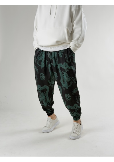 Cocopelli Ejder Desenli Pileli Erkek Jogger Pantolon Coc2665 Desenli