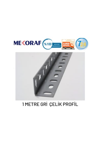 Mekoraf 1 Metre Çelik Raf Profil 40X40 1,5 Mm Kalınlığında Gri