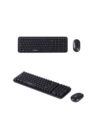 Torima Tmk-07 Siyah Retro Daktilo Görünümlü Kablosuz Q Klavye Mouse Seti