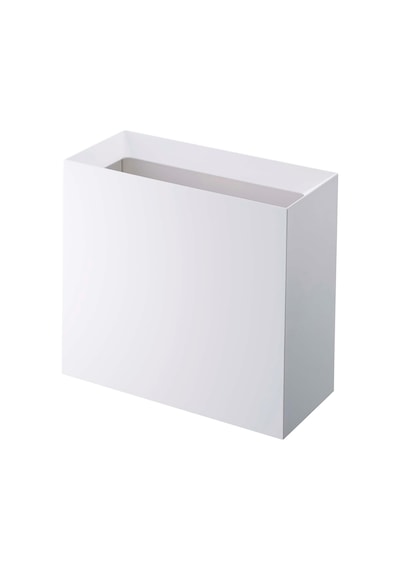 Yamazaki Home Dikdörtgen 4 Galon Çöp Kutusu - Modern Çöp Çöp Çöp Sepeti Saplı, Tek Boyut, Beyaz