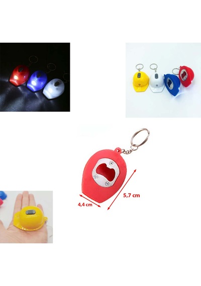 Fener Ve Açacak Özellikli Baret Anahtarlık Fonksiyonlu Anahtarlık 1 Adet Ebat: 5,7 Cm X 4,4 Cm Sarı