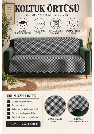 Çok Amaçlı Kadife Koltuk Örtüsü Kaymaz Süngerli 165x215 Cm Modern Bohem Çekyat Şalı Piknik Masa Örtüsü Alk4 Açık Gri