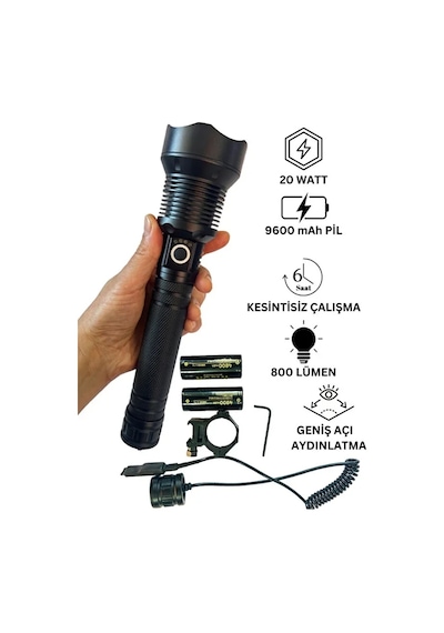 Wison Ws-5412 Feneri, Geniş Açı Avcı El Feneri 20 Watt 5668