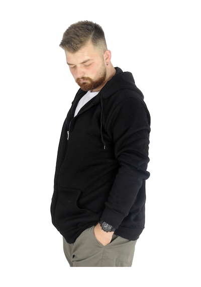 Mode Xl Erkek Sweatshirt Kapşonlu Zippered Basic 20543 Siyah 001 Mode Xl Erkek Sweatshirt Kapşonlu Zippered Basic 20543 Siyah 001