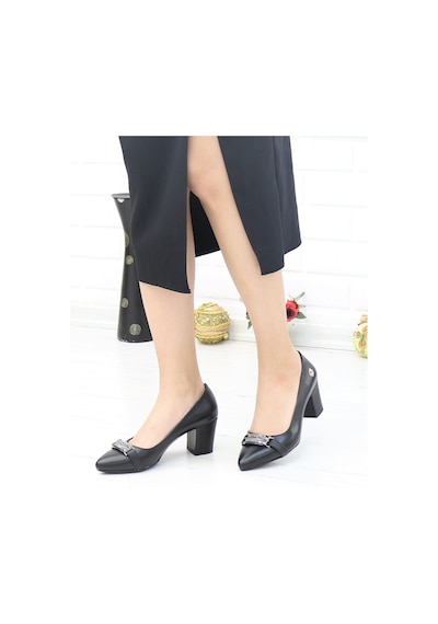 Nesil Shoes Desca 617 Siyah Topuklu Kadın Ayakkabı-siyah Sıvama Siyah Sıvama