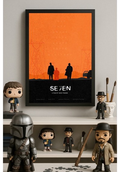 Seven Siyah Ahşap Çerçeveli Poster, Film Duvar Tablosu