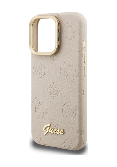 Apple Uyumlu iPhone 16 Pro Kılıf Guess Lisanslı M-safe Şarj Özellikli Kamera Standlı Peony Kapak Bej