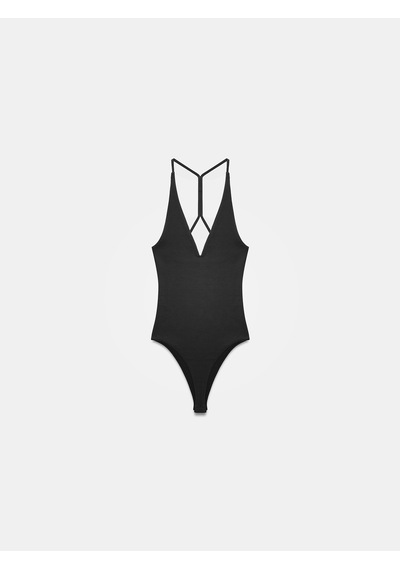 Dilvin 21175 Halter Yaka Bodysuit-siyah