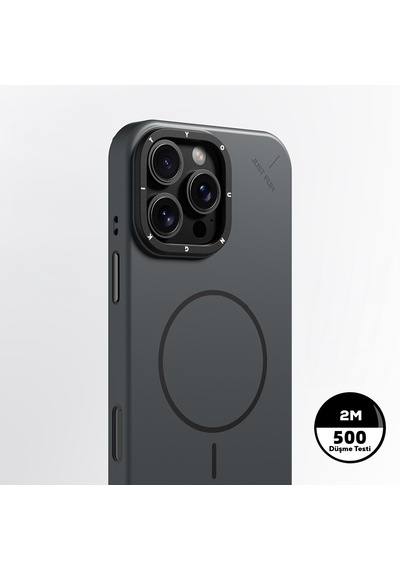 Apple iPhone 16 Pro Max Uyumlu Kılıf M-safe Şarj Özellikli Youngkit Dynamag Serisi Kapak Gri