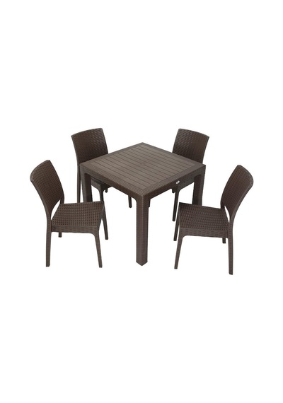 Luna Elit Rattan 90x90 Elit Sandalye Masa Takımı Kahverengi Luna Elit Rattan 90x90 Elit Sandalye Masa Takımı Kahverengi