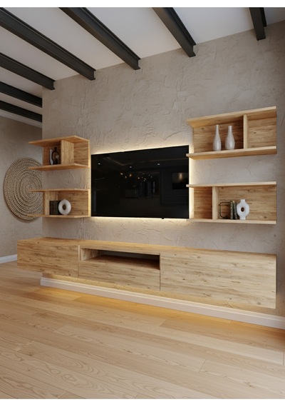 Resital Ledli Duvara Monte Tv Sehpası - Çam - W6013-6 Çam