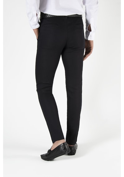 Terapi Men Erkek Siyah Slim Fit Italyan Dar Kalıp Keten Pantolon Siyah
