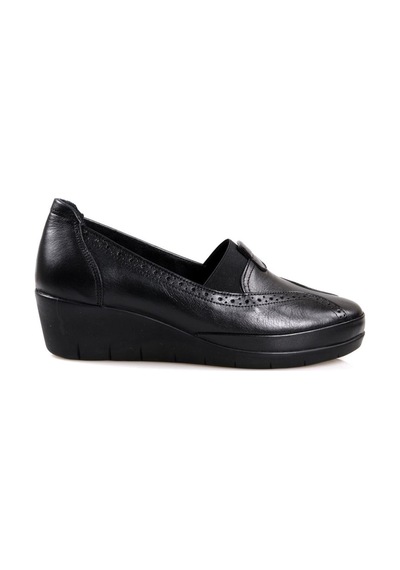 Scavia Ortapedik Comfort Siyah Deri Bayan Ayakkabı (375854008)