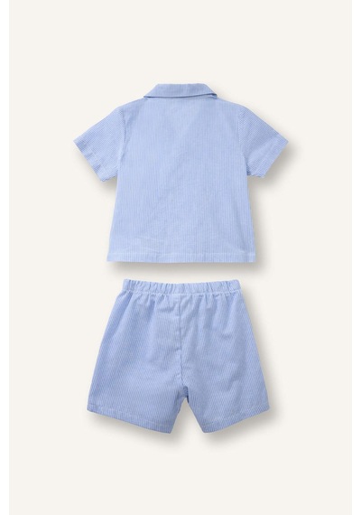 Defacto Poplin 2li Dokuma Pijama Erkek Bebek H4446a526smnv94 Lacivert-nv94