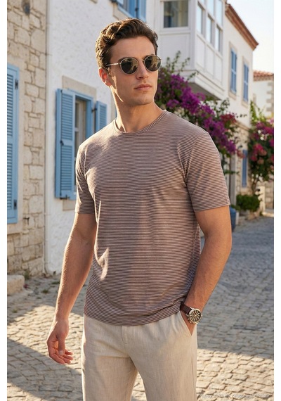 Buratti Erkek T Shirt 5904030 Kahve Kahve