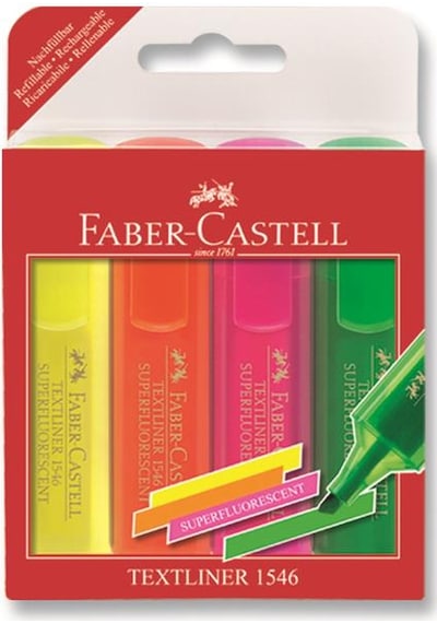 Faber Fosforlu Kalem 4 Lü Şeffaf Gövde 154604
