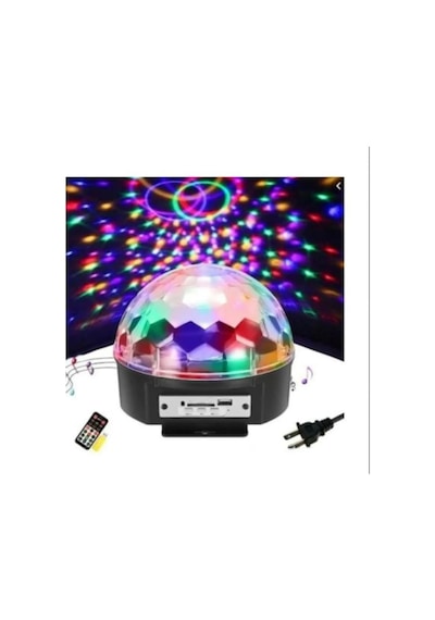 Disko Işıklı Kumandalı Speaker Hoparlör Sd Kart-Usb Girişli Led Çok Renkli