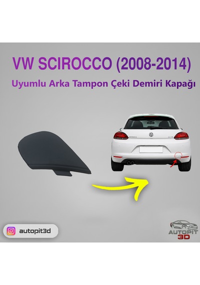 Vw Scırocco 2008-2014 Uyumlu Arka Tampon Çeki Demiri Kapağı