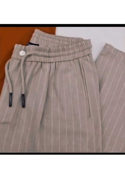 Qwerty Jogger Yan Dikişsiz Tek Pile Çizgili Pantolon 001