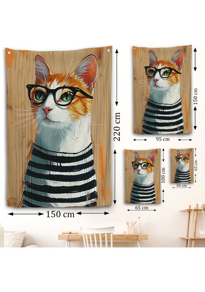 Cool Kedi Duvar Örtüsü-7644