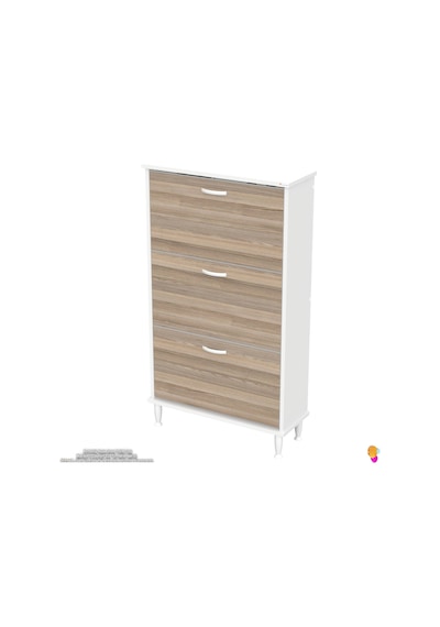 Modilayn Varbi Kapı Önü 72 X 127 X 25, 5 Cm Lik 3 Düşer Kapak 6 Göz Raf Bölmeli Ayakkabılık Beyaz - Ceviz Modilayn Varbi Kapı Önü 72 X 127 X 25, 5 Cm Lik 3 Düşer Kapak 6 Göz Raf Bölmeli Ayakkabılık Beyaz - Ceviz