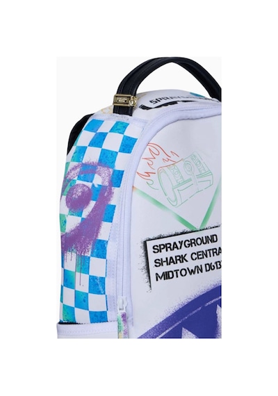 Sprayground Digital Graffiti Shark Sırt Çantası, Şık Ve Fonksiyonel Tasarım Günlük Sırt Çantası Beyaz