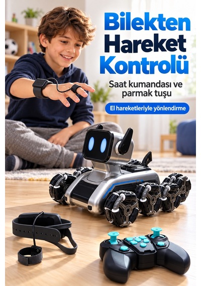 Saat Ve El Kumandalı Işıklı Robot Köpek Aklby-bsva58