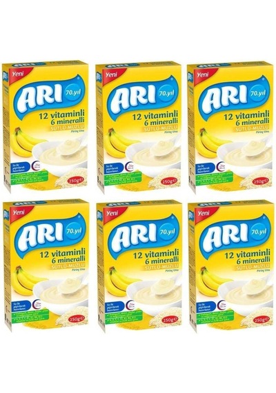 Arı Mama Sütlü Muzlu Pirinç Unu 250 Gr 6'Lı Set