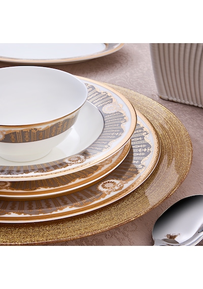 Evaliza The Queen Gold 60 Parça 12 Kişilik Yemek Takımı Renkli