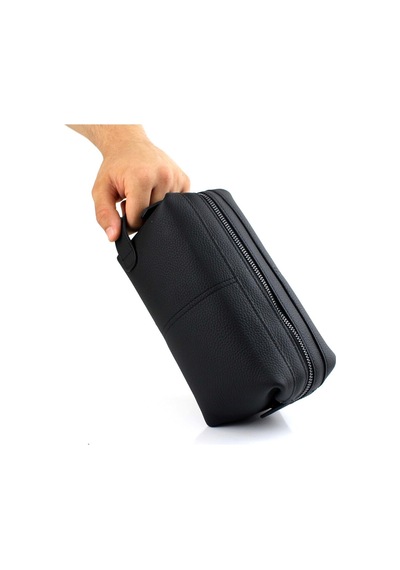 Alphaclub Bag Erkek Hakiki Deri Siyah Fermuarlı El Ve Clutch Çanta