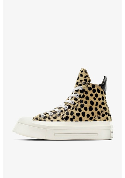 Converse Chuck 70 Leopard Print De Luxe Squared Kadın Platform Sneaker Siyah
