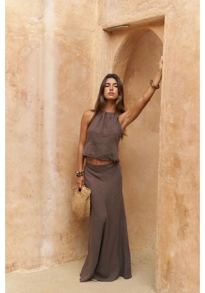 Mai Collection Mai Studios Co. Malmvira Soft Kahve Keten Crop Etek Takım Kahve Mai Collection Mai Studios Co. Malmvira Soft Kahve Keten Crop Etek Takım Kahve
