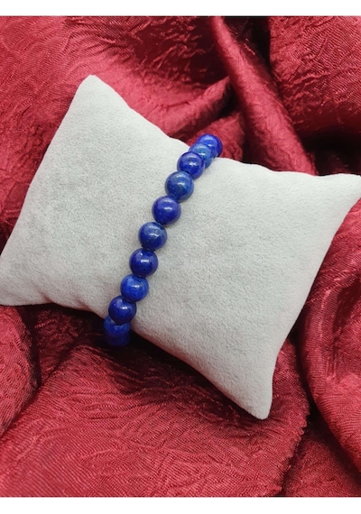 Gümüştel El Sanatları Lapis Lazuli Bileklik Doğal Taş 8mm Çok Renkli