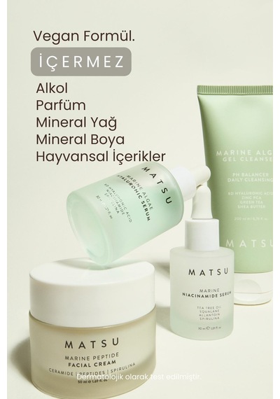 Matsu Cilt Temizleme ve Sıkılaştırıcı Bakım 2li Set Temizleme Jeli ve Peptit Krem