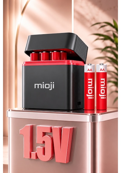 Mioji BT12 AA ve AAA 1.5V Pil Şarj Cihazı Siyah