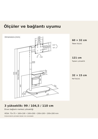 Npo Std5422 17 43" 15kg Tekerlekli Raflı Çantalı Dikey/yatay Açı Ayarlı Mobil Monitör Ve Tv Standı Diğer Npo Std5422 17 43" 15kg Tekerlekli Raflı Çantalı Dikey/yatay Açı Ayarlı Mobil Monitör Ve Tv Standı Diğer