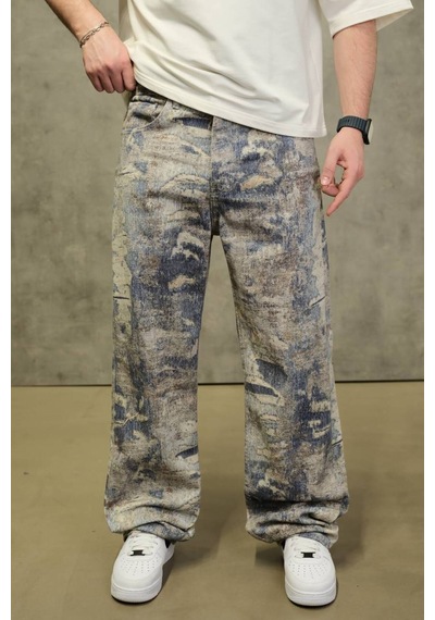 Blue Baggy Jeans Pantolon Mavi