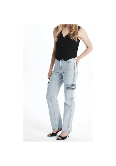 Ozer&Hermin Kargo Cep Kar Yıkama Jeans Pantolon - 30 / Mavi Mavi