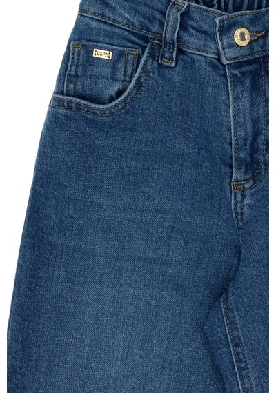 U.S. Polo Assn. Kız Çocuk Mavi Flare Fit Jean Pantolon 50304261-DN0022