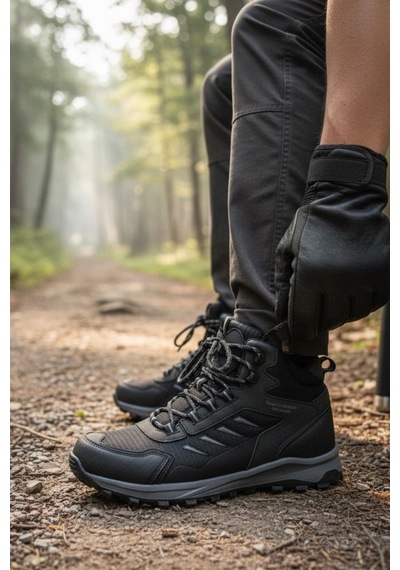 Enoch Erkek Termal Su Geçirmez Outdoor Trekking Ve Dağ Yürüyüş Botu Siyah - Füme