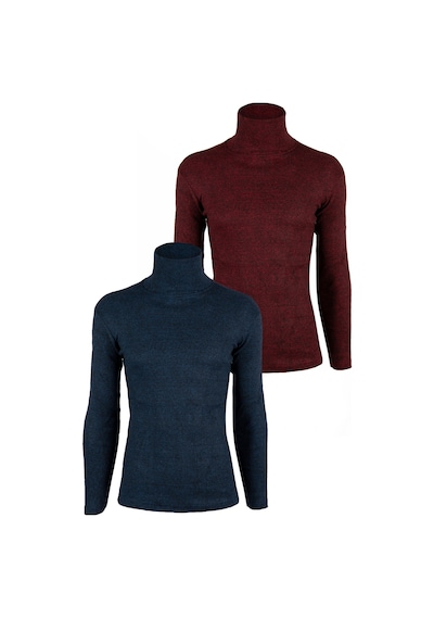 Erkek 2'li Paket Bordo Lacivert Kırçıllı Balıkçı Yaka Boğazlı Slim Fit Kazak Bordo Lacivert Erkek 2'li Paket Bordo Lacivert Kırçıllı Balıkçı Yaka Boğazlı Slim Fit Kazak Bordo Lacivert