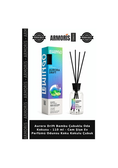Aurora Drift Bambu Çubuklu Oda Kokusu - 110 Ml - Cam Şişe Ev Parfümü Odunsu Koku Kokulu Çubuk Çok Renkli