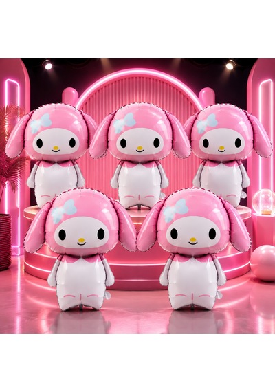 Vıp Yüksek Kalite 5 Adet Dev My Melody Folyo Balon 65 Cm My Melody Balon My Melody Konsept Balon Pembe